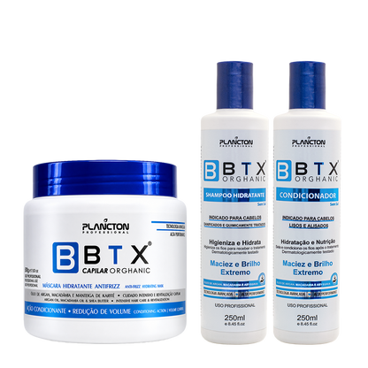 BTX Capilar Orghanic 500g e Kit Sh+Cond  250ML - Plancton Professional